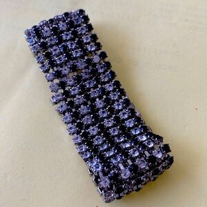 Beautiful Black and Clear Rhinestone Bracelet Vintage Jewelry